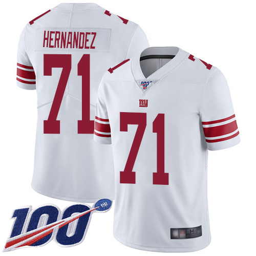 Men New York Giants 71 Will Hernandez White Vapor Untouchable Limited Player 100th Season Football NFL Jersey